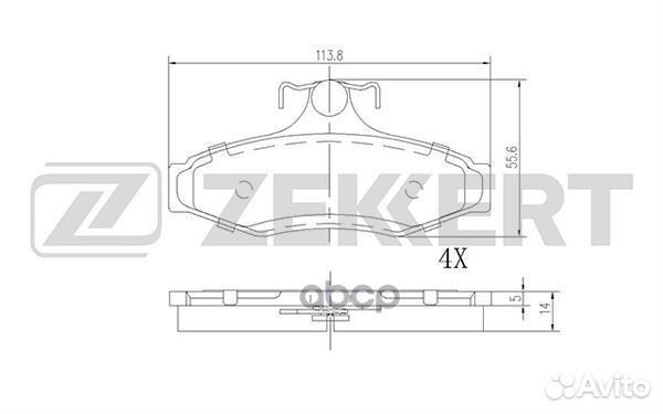 Колодки торм. диск. задн. Chevrolet Zafira (F75