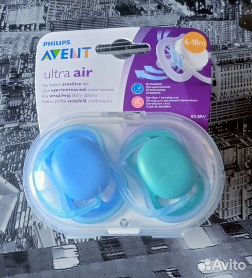 Новая Соска пустышка Avent 6-18мес набор