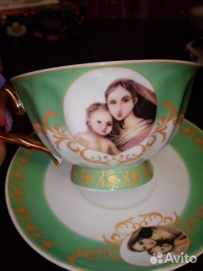 Чашка с блюдцем фарфор