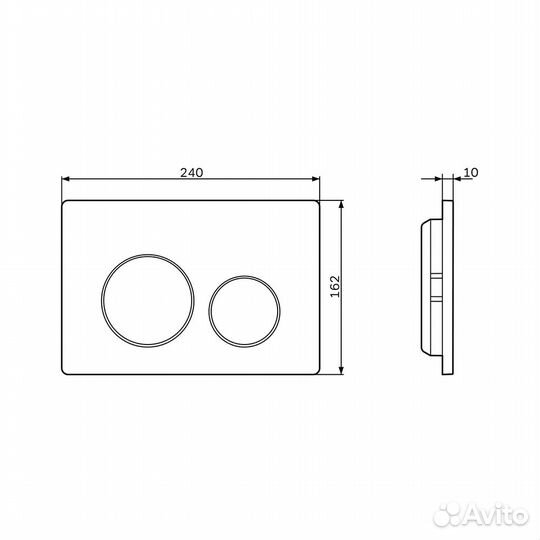 Клавиша смыва AM.PM PrimeFit механика хром глянец I090151