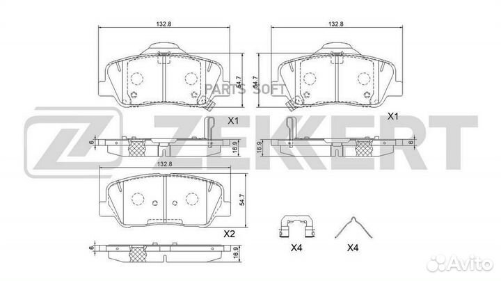Zekkert BS-1090 Колодки торм. диск. передн. Geely Atlas 18- Atlas Pro 19