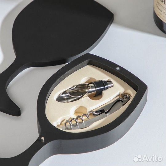 Набор для вина «Бокал», 2 предмета: штопор, каплеу