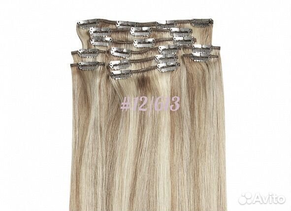Волосы на заколках натурал мелированные