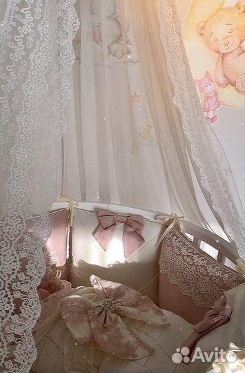 Детская кроватка с маятником круглая 8в1