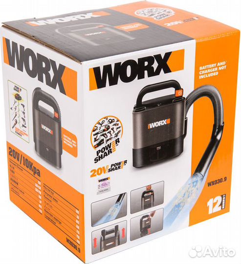 Аккумуляторный пылесос worx WX030.9 без АКБ и зу