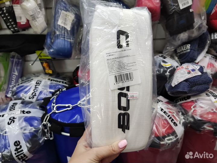 Защита голеностопа BoyBo белая х/б