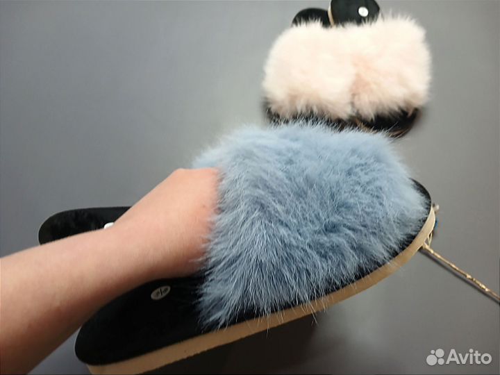 Новые меховые тапочки женские 39 40