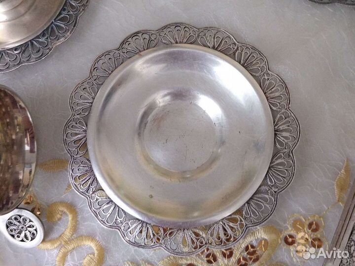 Кофейная пара скань СССР мельхиор. Подстаканники