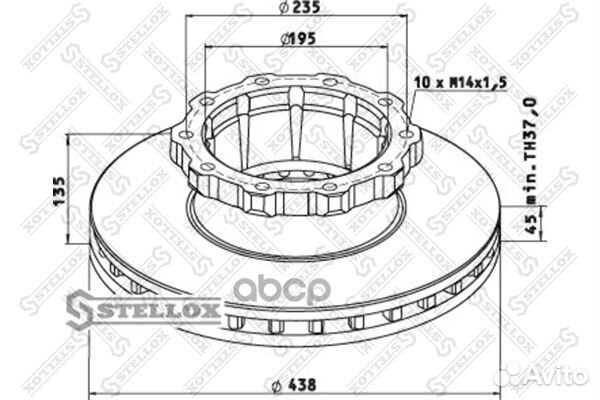 85-00729-SX диск тормозной 438/195x45/135 10n