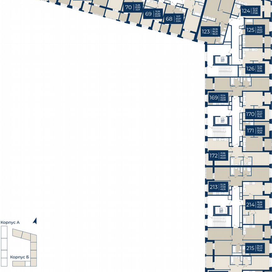 2-к. квартира, 49,4 м², 3/12 эт.