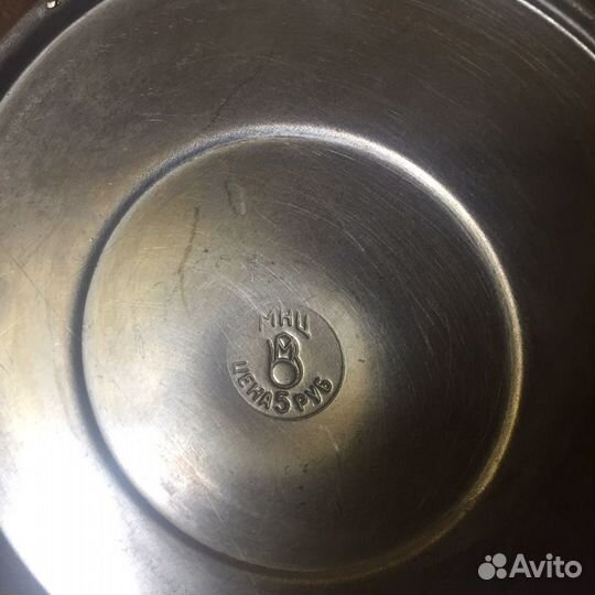 СССР. Старинный мельхиоровый чайник. 6*15 см