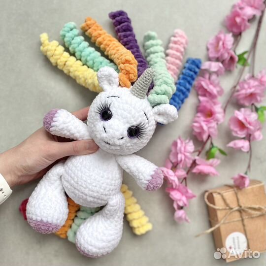 Вязаные игрушки зайка мишка с метрикой именем