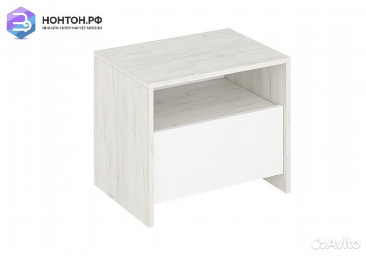 Тумба прикроватная Дублин дуб крафт белый / белый