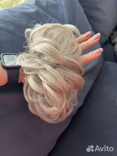 Шиньон резинка пепельный блонд