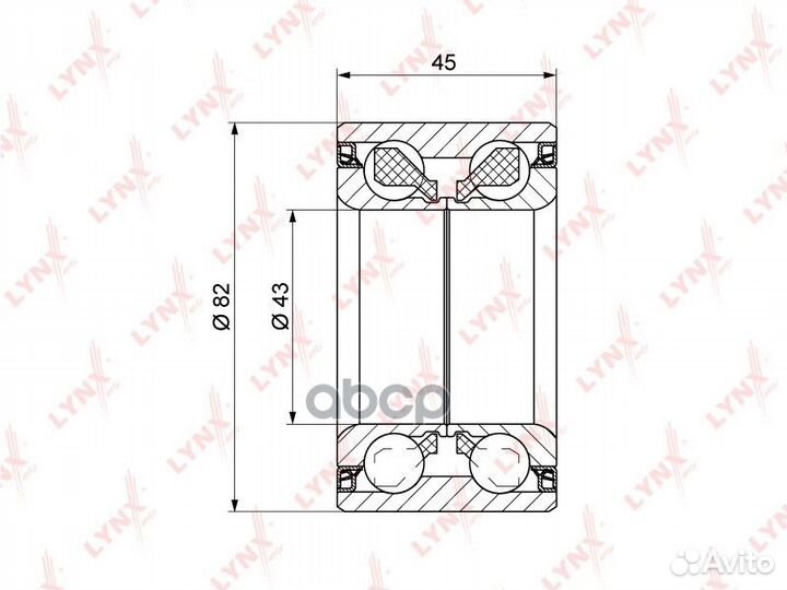 Подшипник ступицы колеса перед WB1121 lynxauto
