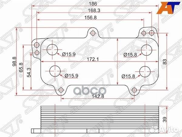 Радиатор масляный volkswagen multivan 03-10/TOU
