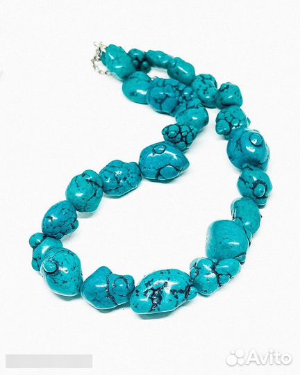 Винтаж бусы натуральный камень говлит