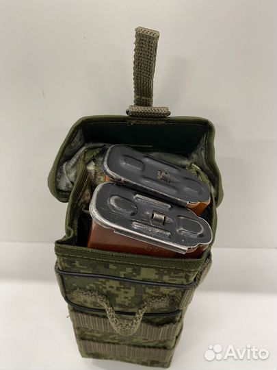 Закрытый подсумок для 2х магазинов ак, пиксель