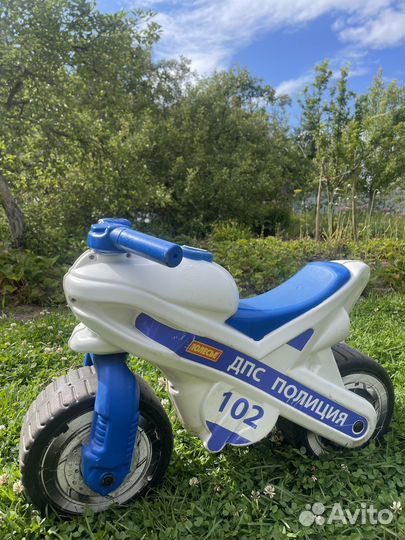 Детский мотоцикл каталка беговел Полесье полиция