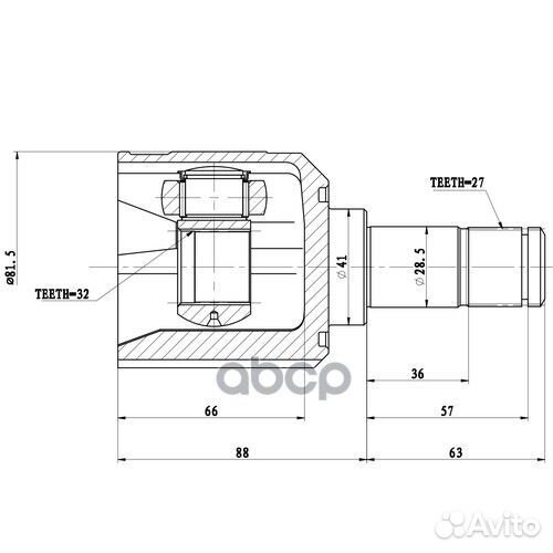 ШРУС внутренний перед лев Z87704R Zikmar