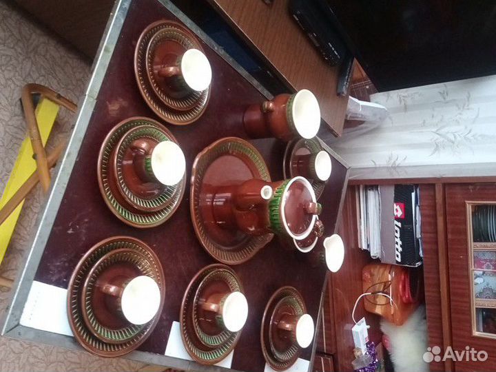 Сервиз кофейный глина производитель Прибалтика