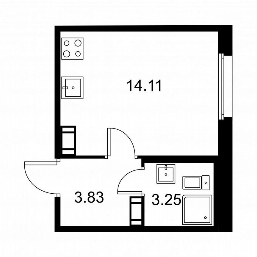 Квартира-студия, 21,2 м², 7/9 эт.