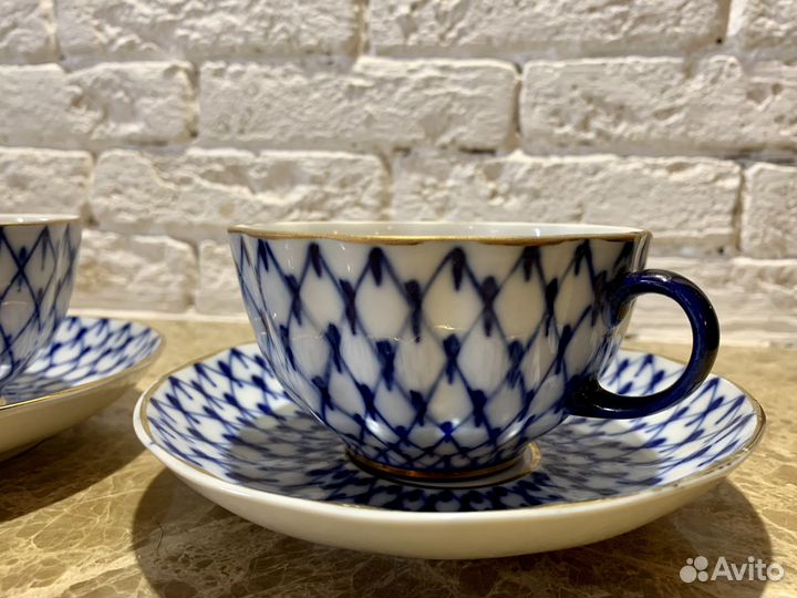 Чайная пара лфз кобальтовая сетка
