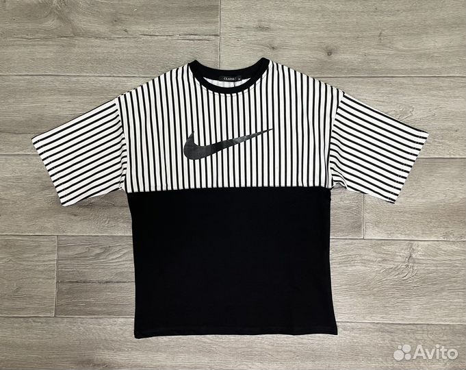 Футболка Nike в полоску оверсайз новая