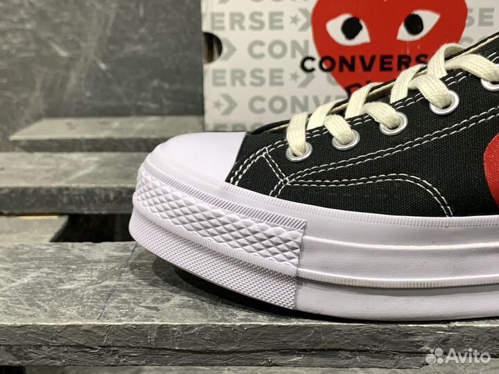 Converse Play Comme Des Garcons Low Black Platform