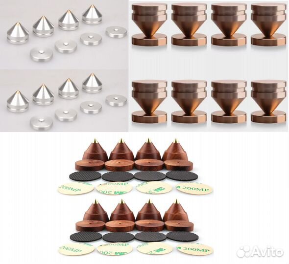 Комплекты шипов (8шт) и дисков (8шт) для акустики