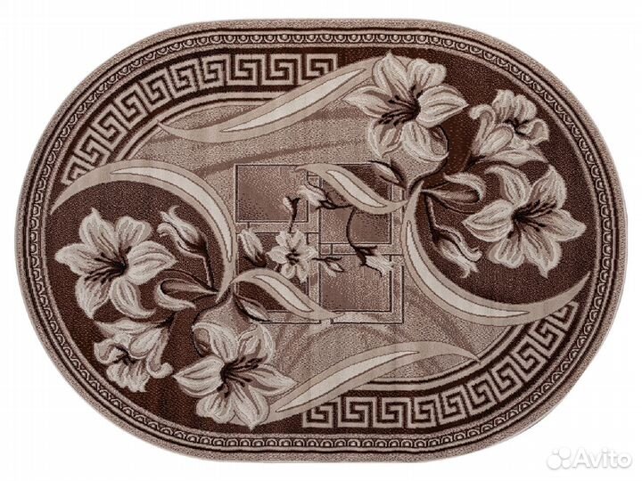 Ковер овальный с цветами в любом размере