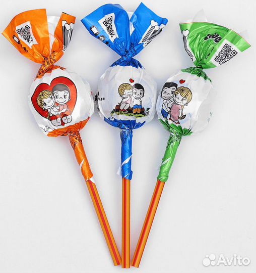 Love is леденец на палочке с начинкой, 75 штук