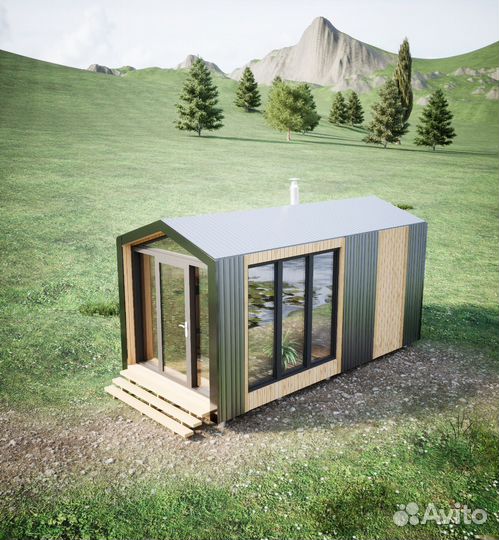 Баня каркасная в стиле 