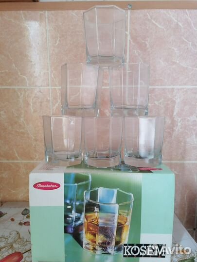 Стаканы гранёные 6 шт