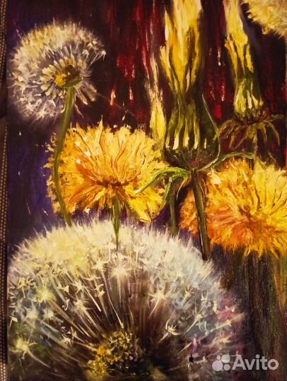 Картина масло Одуванчики