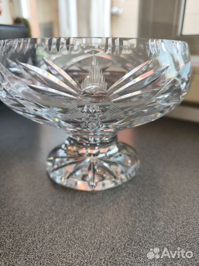 Конфетница ваза на ножке хрусталь чсср
