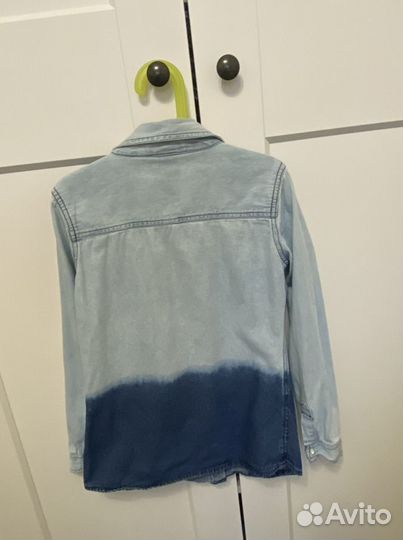 Джинсовая рубашка для девочки 140
