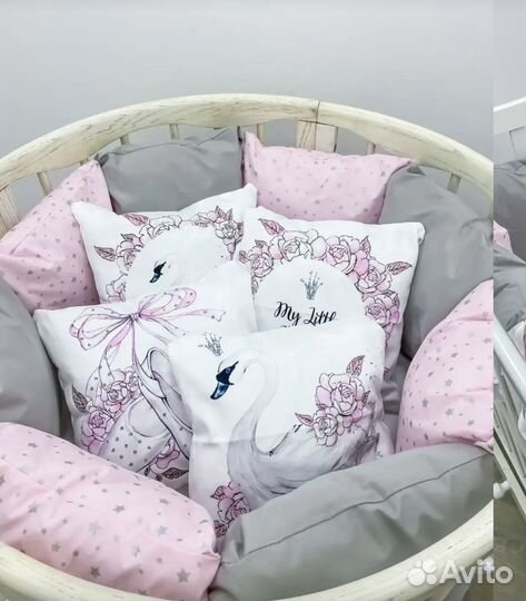 Бортики в детскую кроватку для девочки