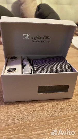 Подарочный набор для мужчин галстук запонки