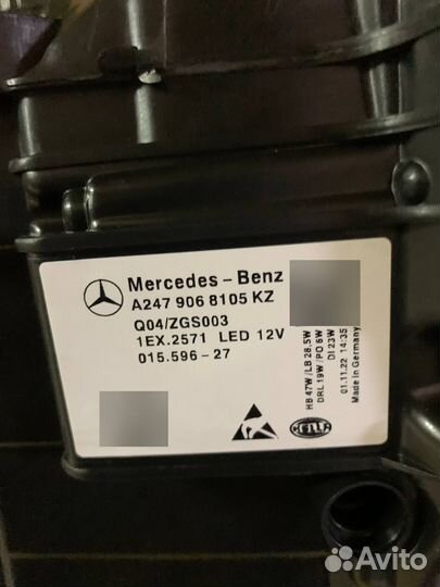 Фара Mercedes B-Class 2018-нв A2479068900 W247, ле