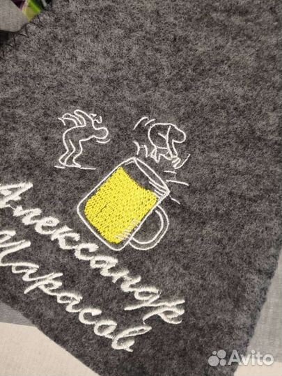 Шапка банная с вышивкой