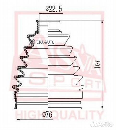 Asva asbt-S50 пыльник ШРУС наружный 23X105X77 (комплект без смазки)