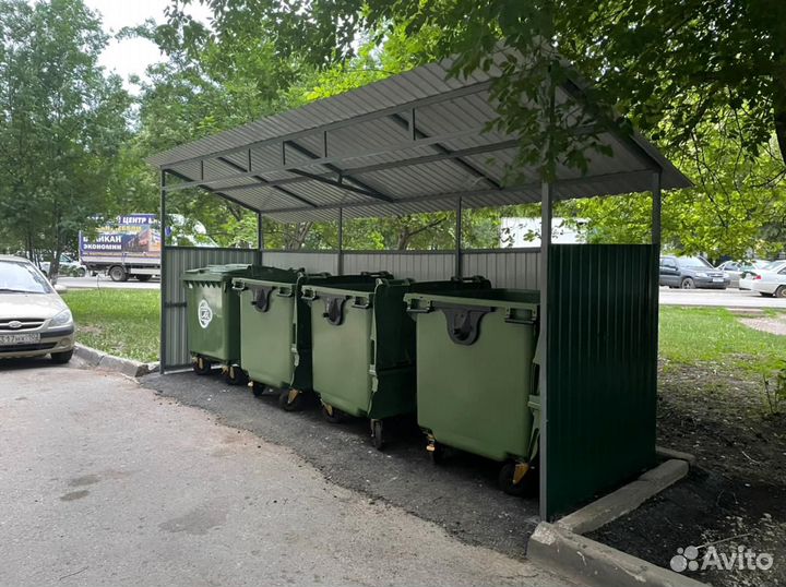 Мусорный контейнер 1100 л. с крышкой тко тбо