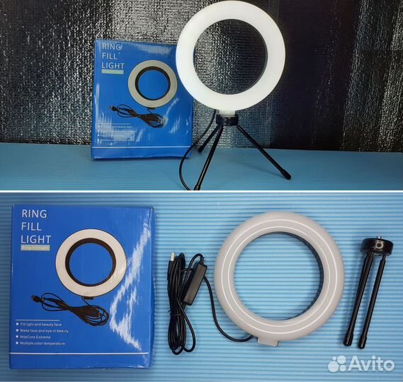 Кольцевая светодиодная лампа на треноге 16см