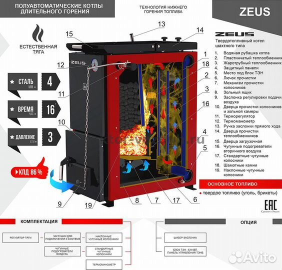 Термокрафт zeus 32 кВт. Котел полуавтоматический