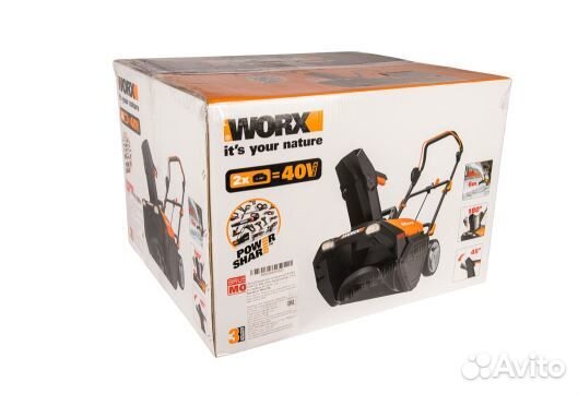 Снегоуборщик worx WG471E 40V
