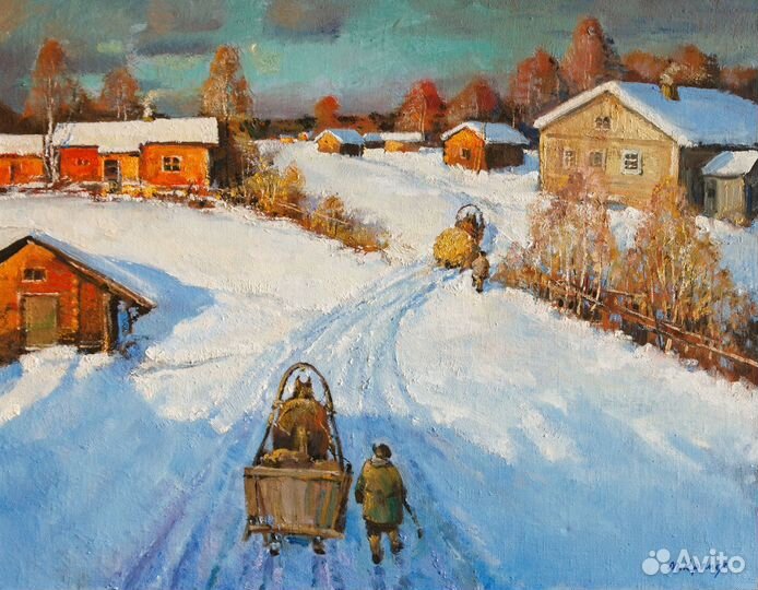 Картина Весна в деревне Хясси-Мяки. Марк Кремер