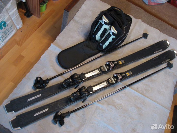 Горные лыжи head 177, ботинки rossignol 29.5+сумка