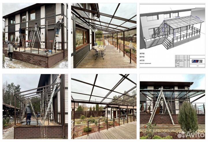 Навес с оргстеклом