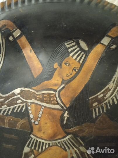 Настенная тарелка панно СССР медь